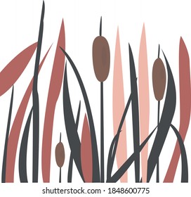 Silhouette of Reed Bush. Vector Illustration