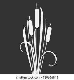 Silhouette of Reed Bush. Vector Illustration
