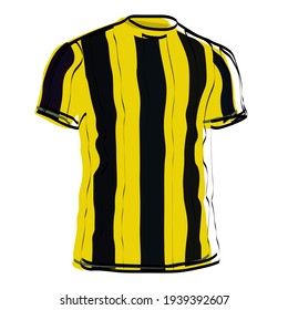 Silhouette of the referee and player t-shirt. Attributes for football. Vector illustration.