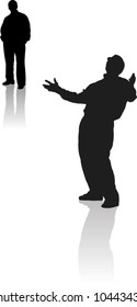 silhouette with reflect