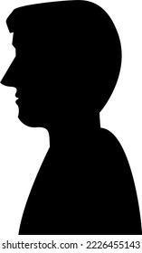 silhouette of a regular man that served in black on object and white as background