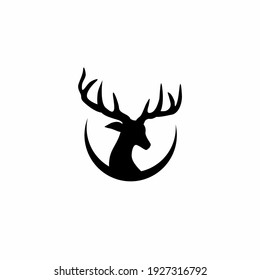 silhouette of reindeer logo. Vector illustration