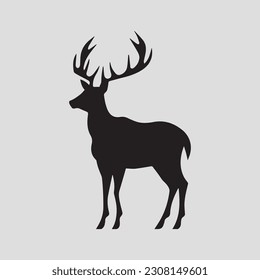 silhouette of reindeer. Vector illustration.