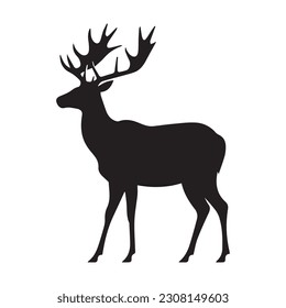 silhouette of reindeer. Vector illustration.