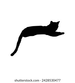 silhouette of a relaxing cat vector design