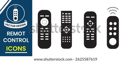 Silhouette of remote symbol and sign. Remote control icon vector set. Remote icon design for TV, AC, fan, logo, app, web and more. Vector illustration.