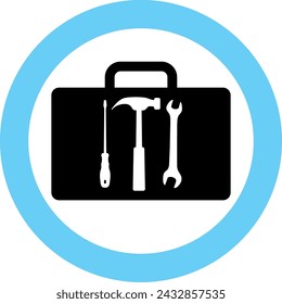 Silhouette of Repair Kit Icon in Flat Style. Vector Illustration.