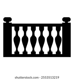 Silhouette of a Repeating Balustrade Icon for Architecture