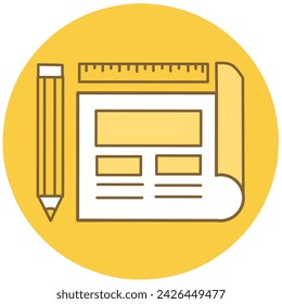 Silhouette of report note icon yellow background