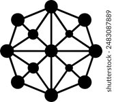 silhouette representing interconnected nodes technology