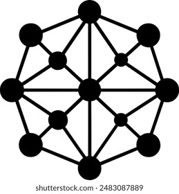 silhouette representing interconnected nodes technology