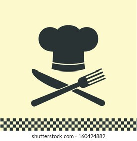 Silhouette restaurant icon. Vector illustration 