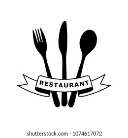 Silhouette Restaurant Logo Design Stock Vector (Royalty Free ...