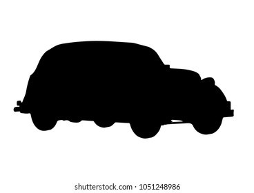 silhouette of retro car vector