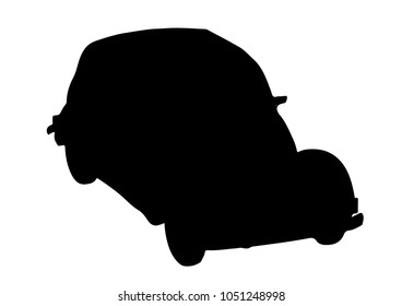silhouette of retro car vector