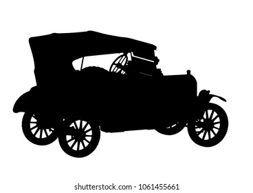 silhouette of retro car vector
