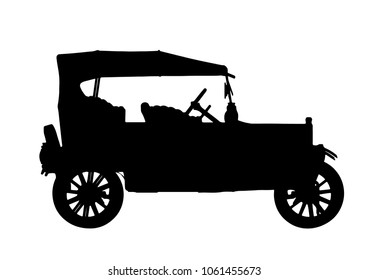 silhouette of retro car vector