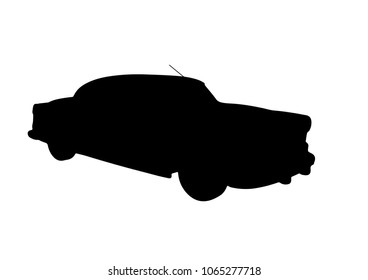 silhouette retro car vector
