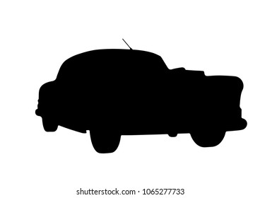 silhouette retro car vector
