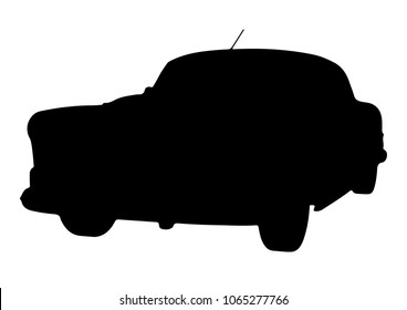 silhouette retro car vector
