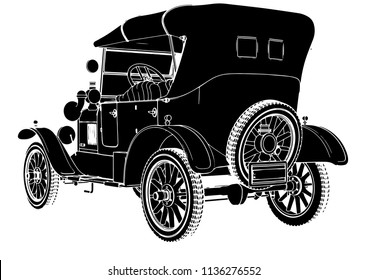 silhouette of retro car vector