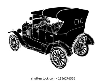 silhouette of retro car vector