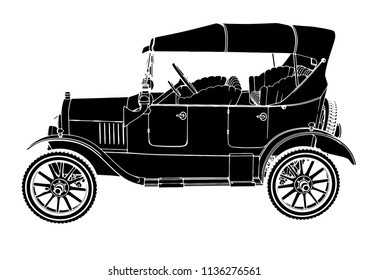 silhouette of retro car vector