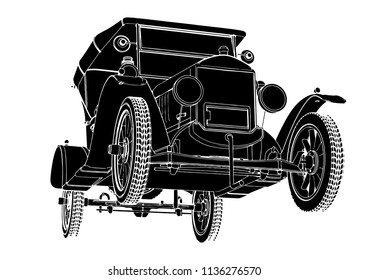 silhouette of retro car vector