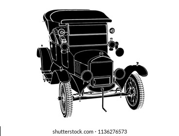silhouette of retro car vector