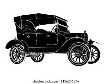silhouette of retro car vector