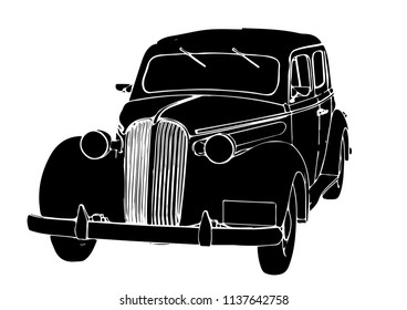silhouette of retro car vector