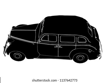 silhouette of retro car vector