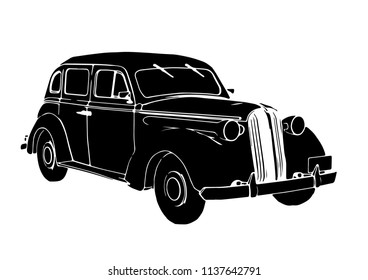 silhouette of retro car vector