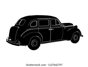 silhouette of retro car vector