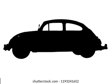 silhouette retro car vector
