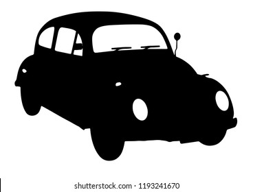 silhouette retro car vector
