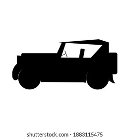 silhouette of retro car, vector illustration