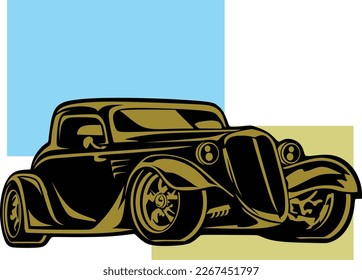 silhouette retro classic hotrod cars