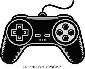silhouette Retro Game Controller vector Illustration