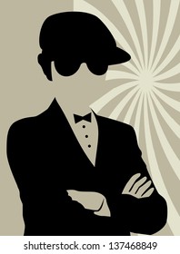 Silhouette Retro Party on vector illustration