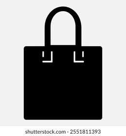 Silhouette of a Reusable Shopping Bag Icon for Eco-Friendly Campaigns