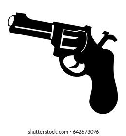 silhouette of revolver