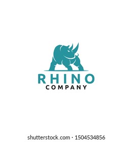 Silhouette of Rhino logo design inspiration - vector