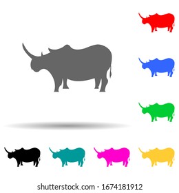 silhouette of a rhinoceros multi color style icon. Simple glyph, flat vector of zoo icons for ui and ux, website or mobile application