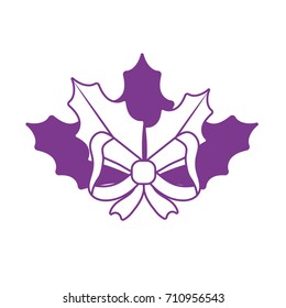 silhouette ribbon bow decoration with leaves design