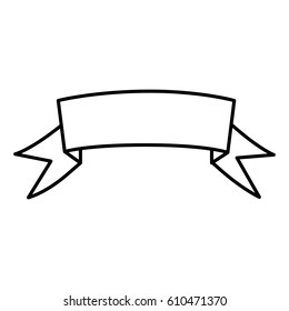 silhouette ribbon label decorative icon vector illustration