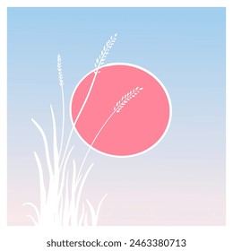 silhouette of rice behind the sun vector illustration vector illustration