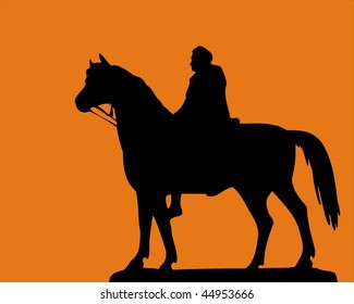 silhouette of rider