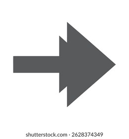 Silhouette Right Arrow Icon for Web and App Design