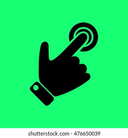 Silhouette of the right hand presses the button.